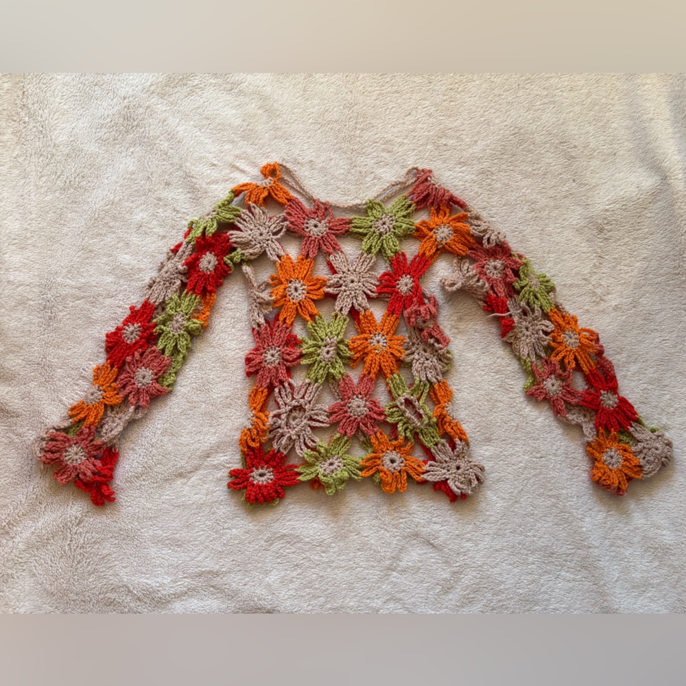 Insane Vintage Crochet Sweater Size XS to Small